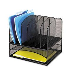 Safco Products Safco 3255BL   Onyx Mesh Desk Organizer - 2 Horizontal - 6 Upright Sections - Black