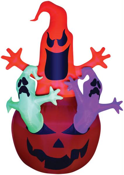 Morris Costumes Airblown Pumpkin W Neon Ghost