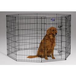 Mid-West Metal Products Co.&#44; MidWest Homes for Pe MidWest Foldable MetalDog Exercise Pen Pet Playpen Black w door 24W x 42H 1-Year Manufacturers Warranty
