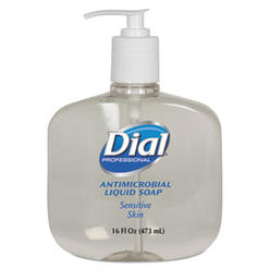 Dial Manufacturing Dial Antibacterial Liquid Hand Soap for Sensitive Skin, Floral, 16 oz Pump, 12/Carton