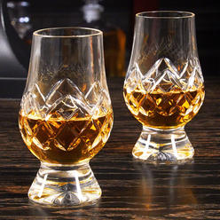 homewetbar Glencairn Cut Crystal Whiskey Glasses