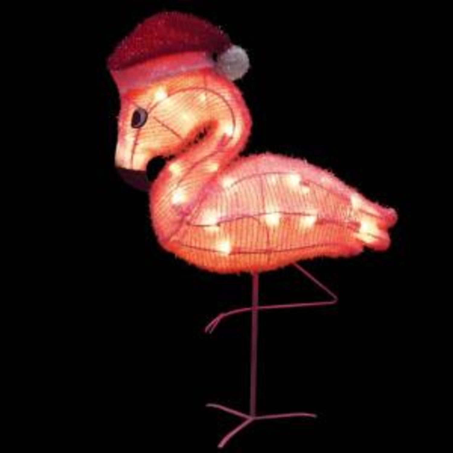 product works 24 pre lit soft tinsel pink flamingo in santa hat christmas yard art decoration clear lights - Christmas Flamingos Yard Decorations product works 24 pre lit soft tinsel pink flamingo in santa hat christmas yard art decoration clear lights - Christmas Flamingos Yard Decorations