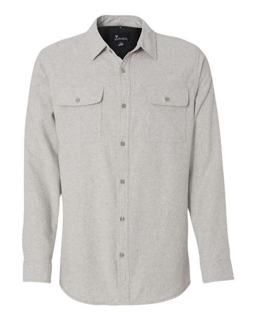 Burnside Long Sleeve Solid Flannel Shirt-StoneSize -M