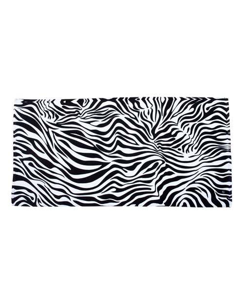 Carmel Towel Company Animal Print Velour Beach Towel-ZebraSize -One Size
