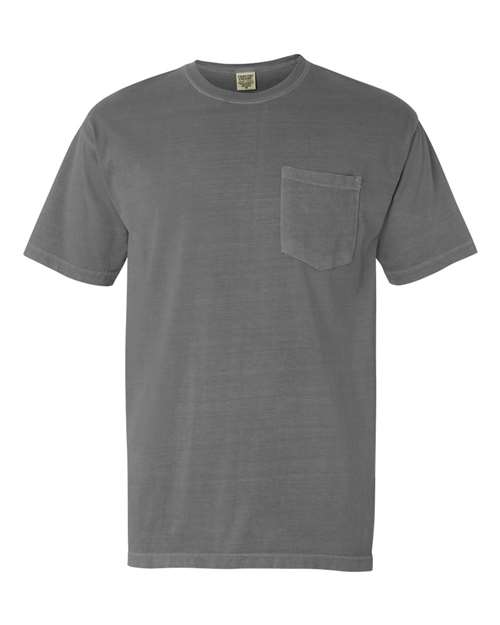 Comfort Colors Garment Dyed Heavyweight Ringspun Short Sleeve Shirt with a Pocket-GreySize -L