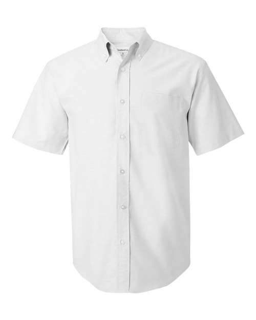 FeatherLite Short Sleeve Stain Resistant Oxford Shirt-WhiteSize -XL