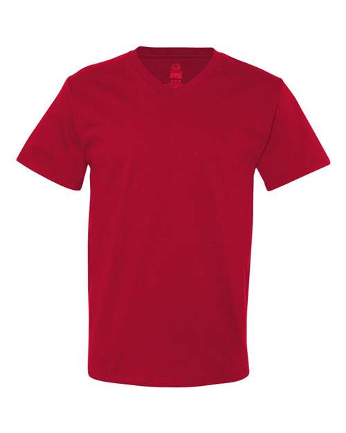 Fruit of the Loom HD Cotton V-Neck T-Shirt-True RedSize -2XL