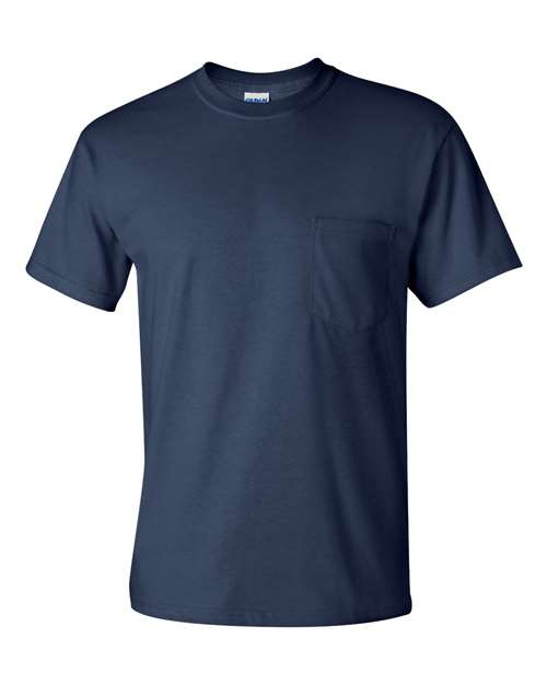 Gildan Ultra Cotton T-Shirt with a Pocket-NavySize -4XL