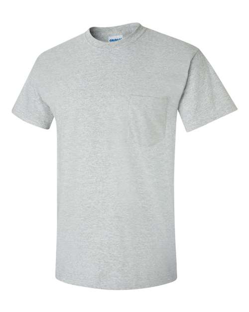 Gildan Ultra Cotton T-Shirt with a Pocket-Sport GreySize -2XL