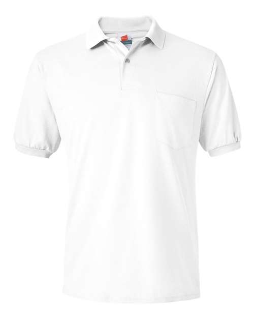 Hanes Ecosmart Jersey Sport Shirt with a Pocket-WhiteSize -4XL