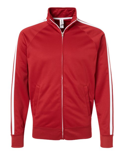 Independent Trading Co. Unisex Poly-Tech Full-Zip Track Jacket-Brick RedSize -XS