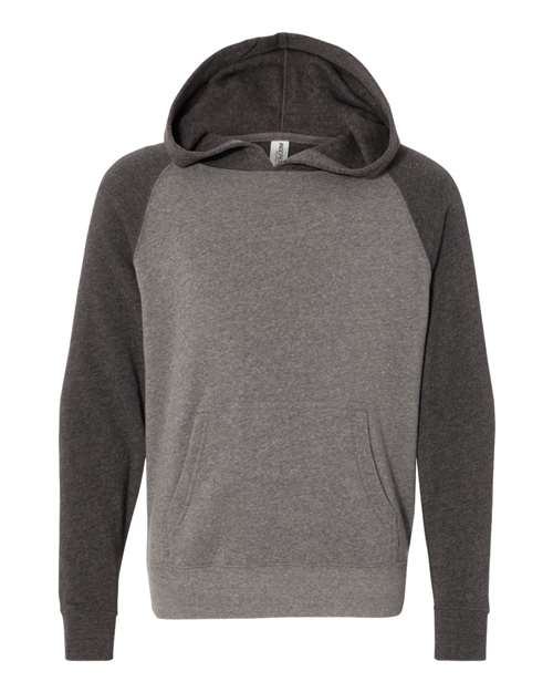 Independent Trading Co. Youth Special Blend Raglan Hooded Pullover-Nickel/ CarbonSize -XS