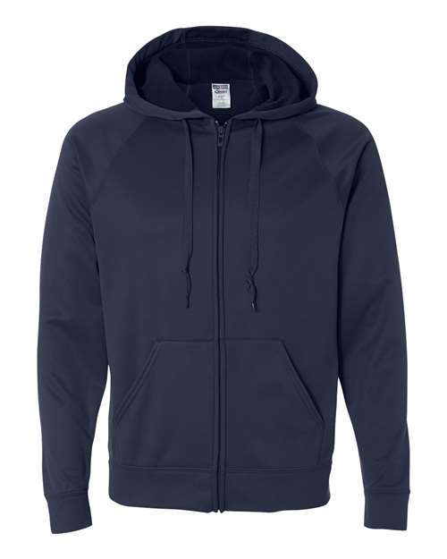 Jerzees Dri-Power® Sport Hooded Full-Zip Sweatshirt-J. NavySize -3XL
