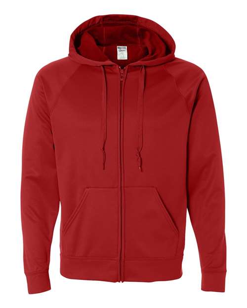 Jerzees Dri-Power® Sport Hooded Full-Zip Sweatshirt-True RedSize -2XL