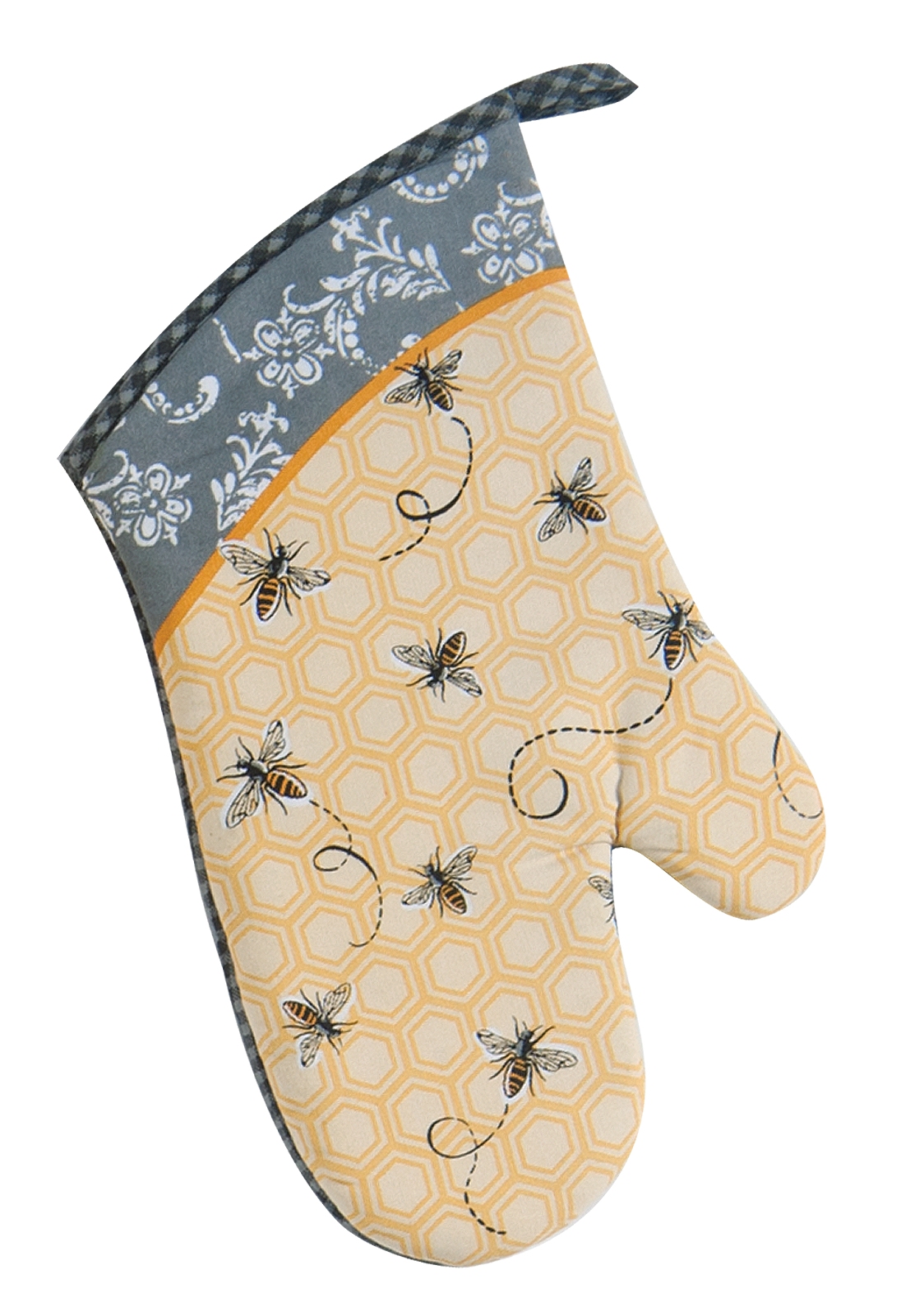 Kay Dee Bumble Bee Yellow and Black Cotton Kitchen Oven Mitt 13 Inches