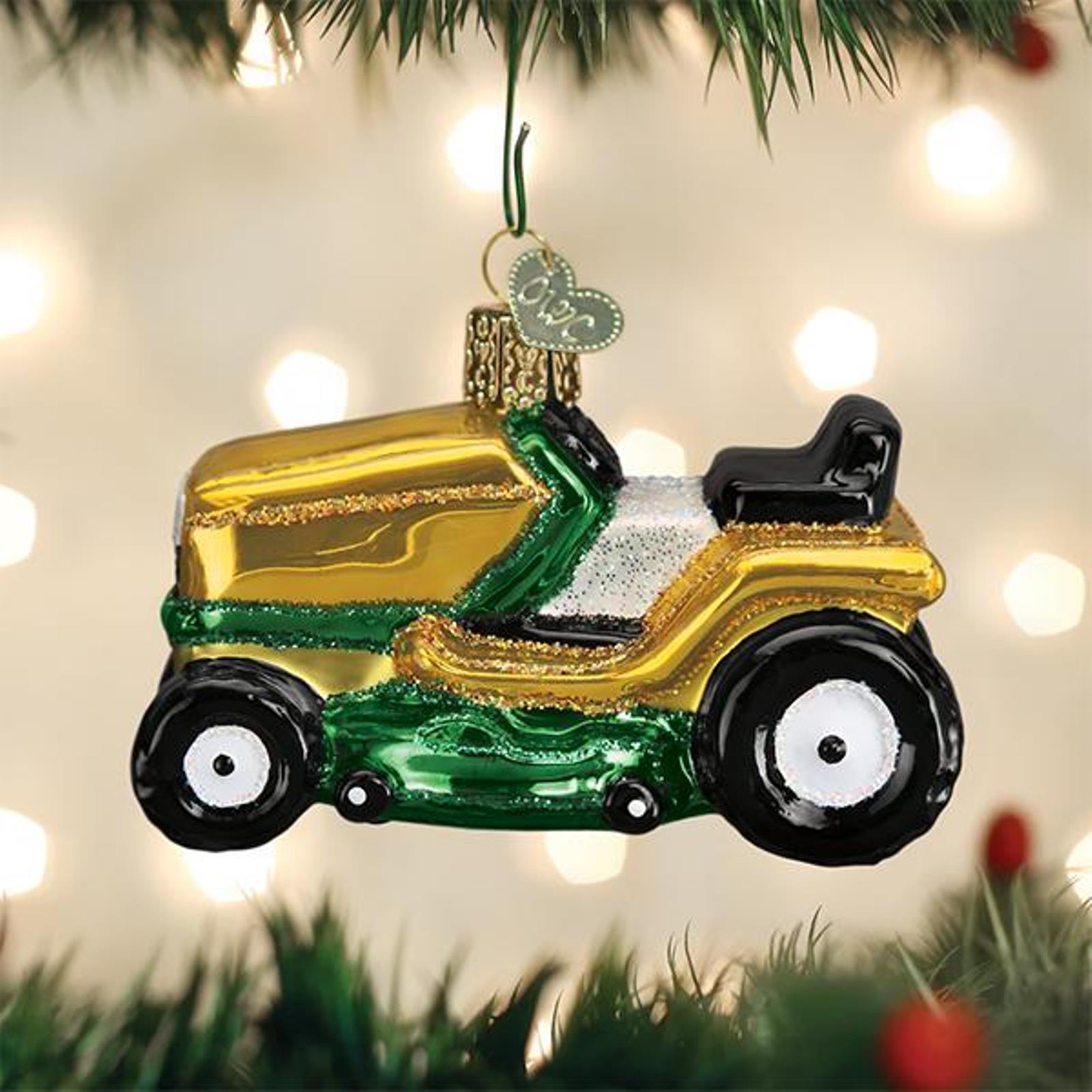 Old World Christmas Riding Lawn Mower Christmas Holiday Ornament