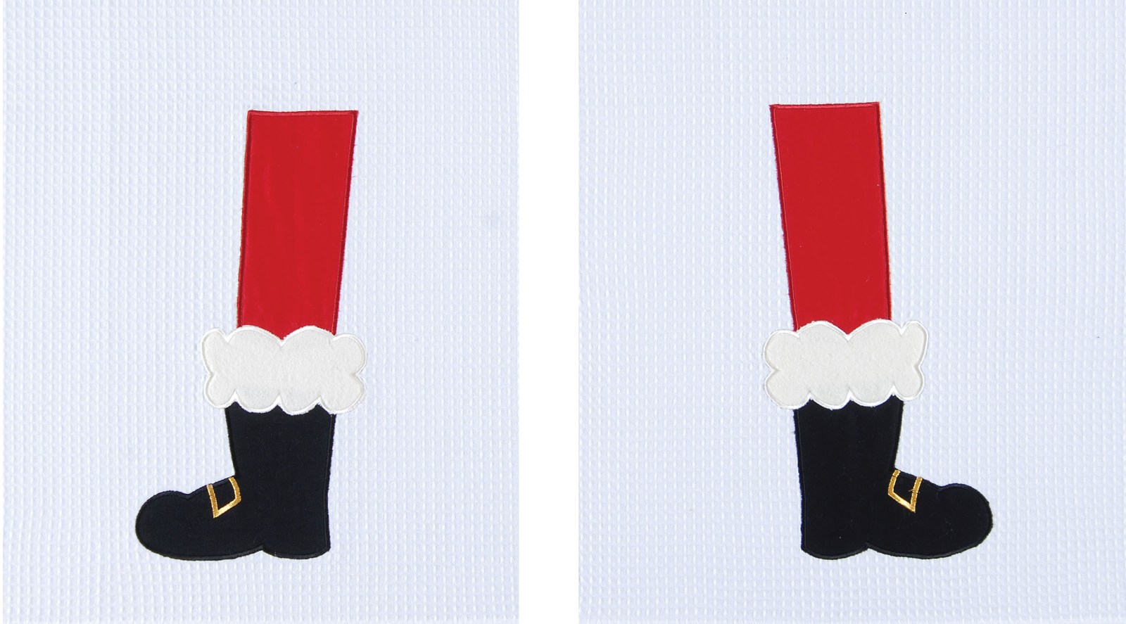 C&F Enterprises Santas Boots Legs Feet Christmas Holiday Waffle Weave Kitchen Towels Set of 2