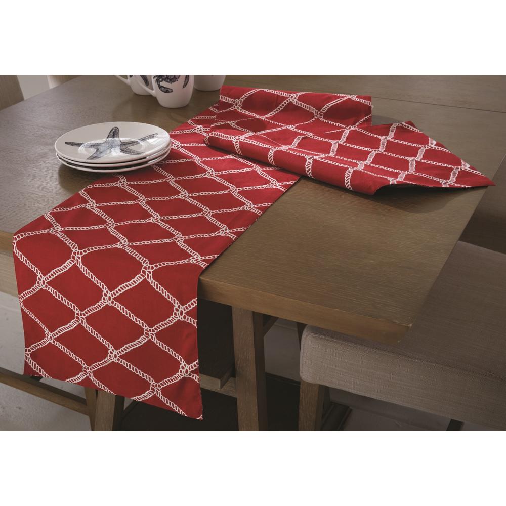 Split P Sailor's Knots Red Marina 72 Inches Kitchen Dining Table Runner