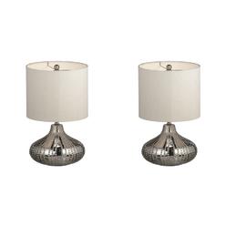 Sears Com Midwest Cbk Hobnail Silver Table Lamps Ceramic 17 Inch Set Of 2