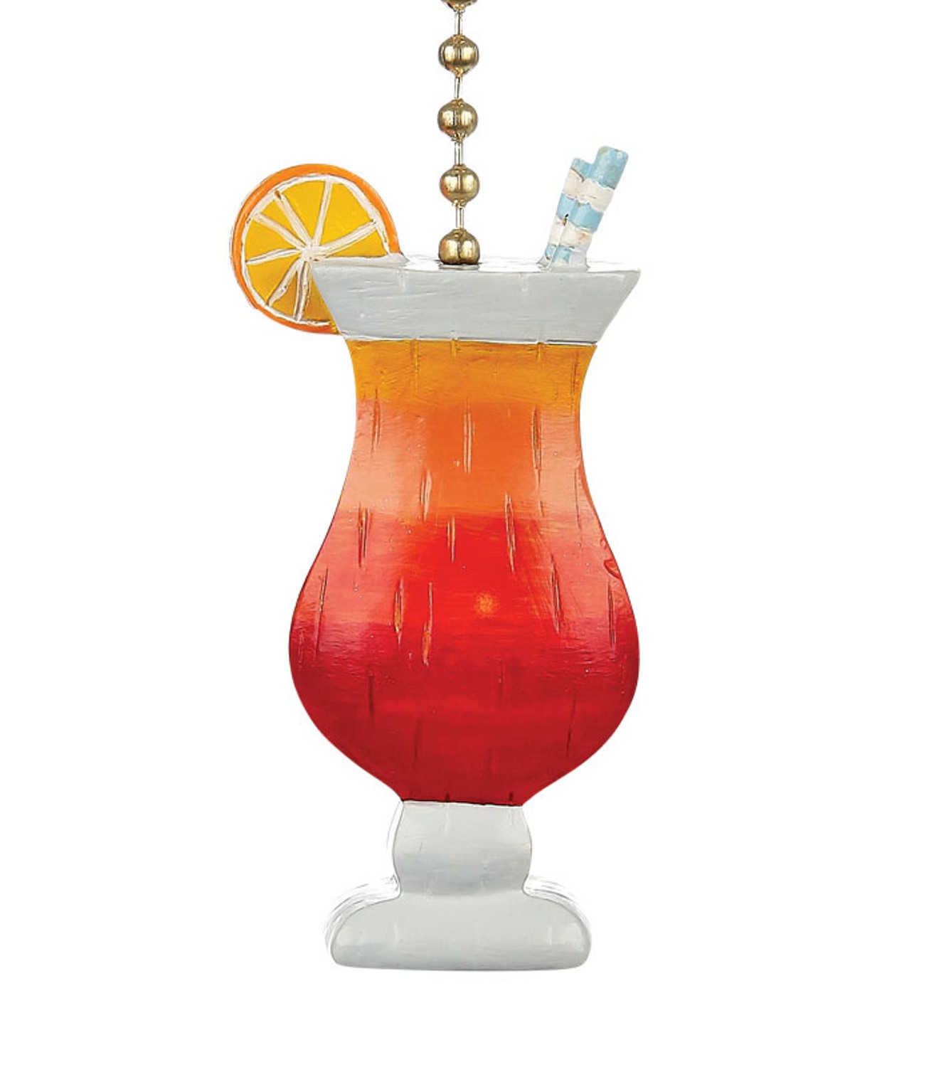 Clementine Beachy Fruity Drink Decorative Ceiling Fan Light Dimensional Pull
