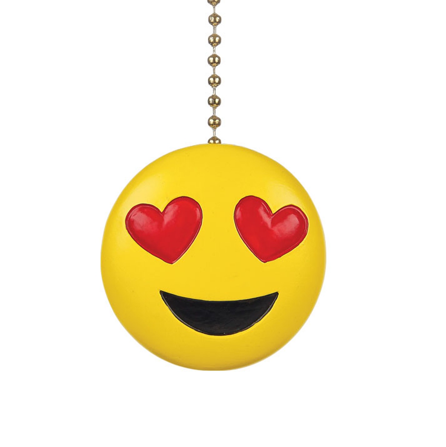 Clementine Heart Eyes Smiling Emoji Decorative Ceiling Fan Light Dimensional Pull