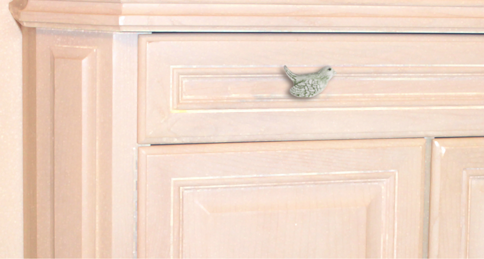 Ganz Shaped Green Bird Drawer Cabinet Pulls Dimensional Polystone