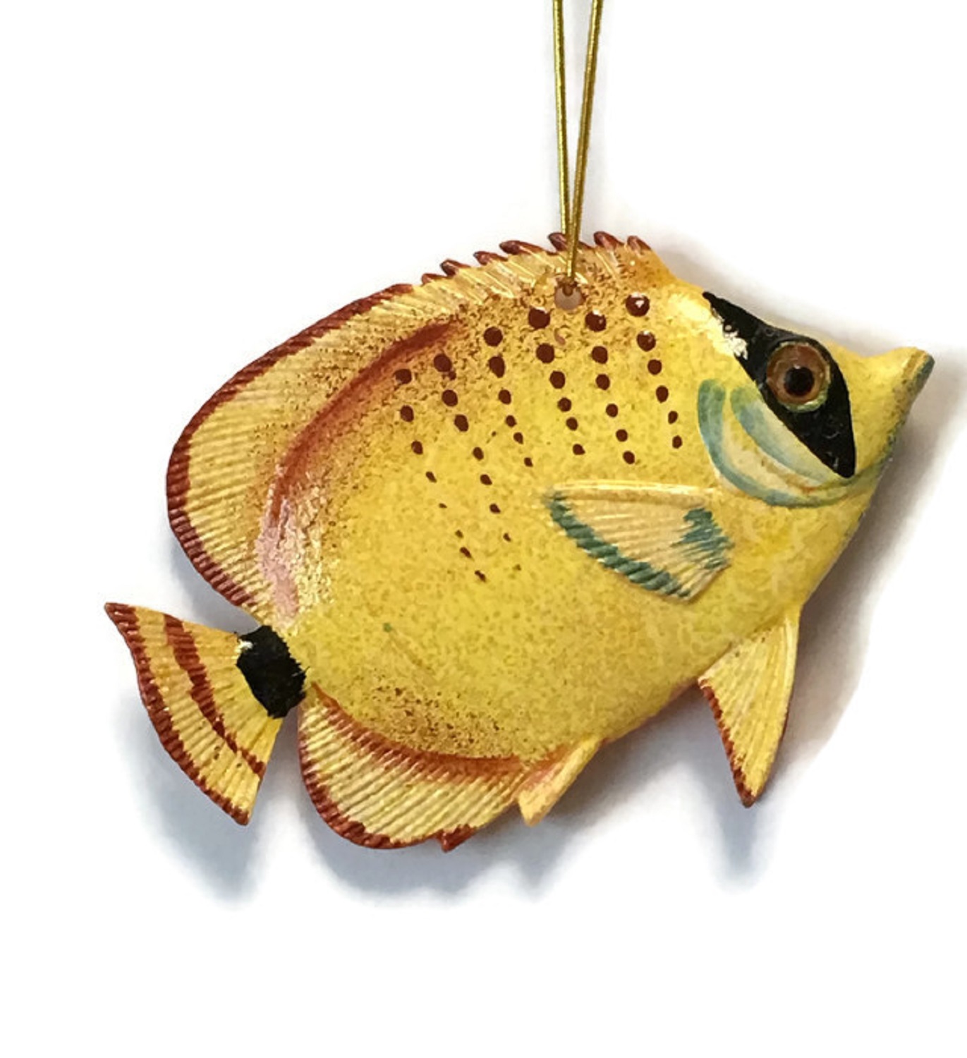Charlotte International Caribbean Reef Tropical Angel Fish Ornament 82 Yellow 4 Inches