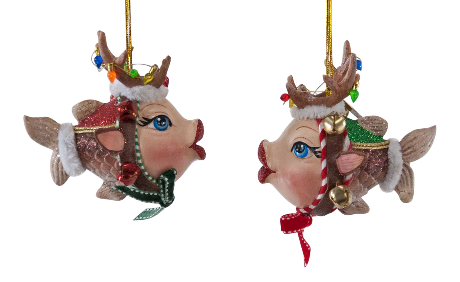 katherines collection santas reindeer kissing fish christmas holiday ornaments set of 2 - Fish Christmas Ornaments katherines collection santas reindeer kissing fish christmas holiday ornaments set of 2 - Fish Christmas Ornaments
