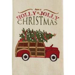 Park Designs Have a Holly Jolly Christmas Woody Car Holiday Tree Embroidered Dish Towel