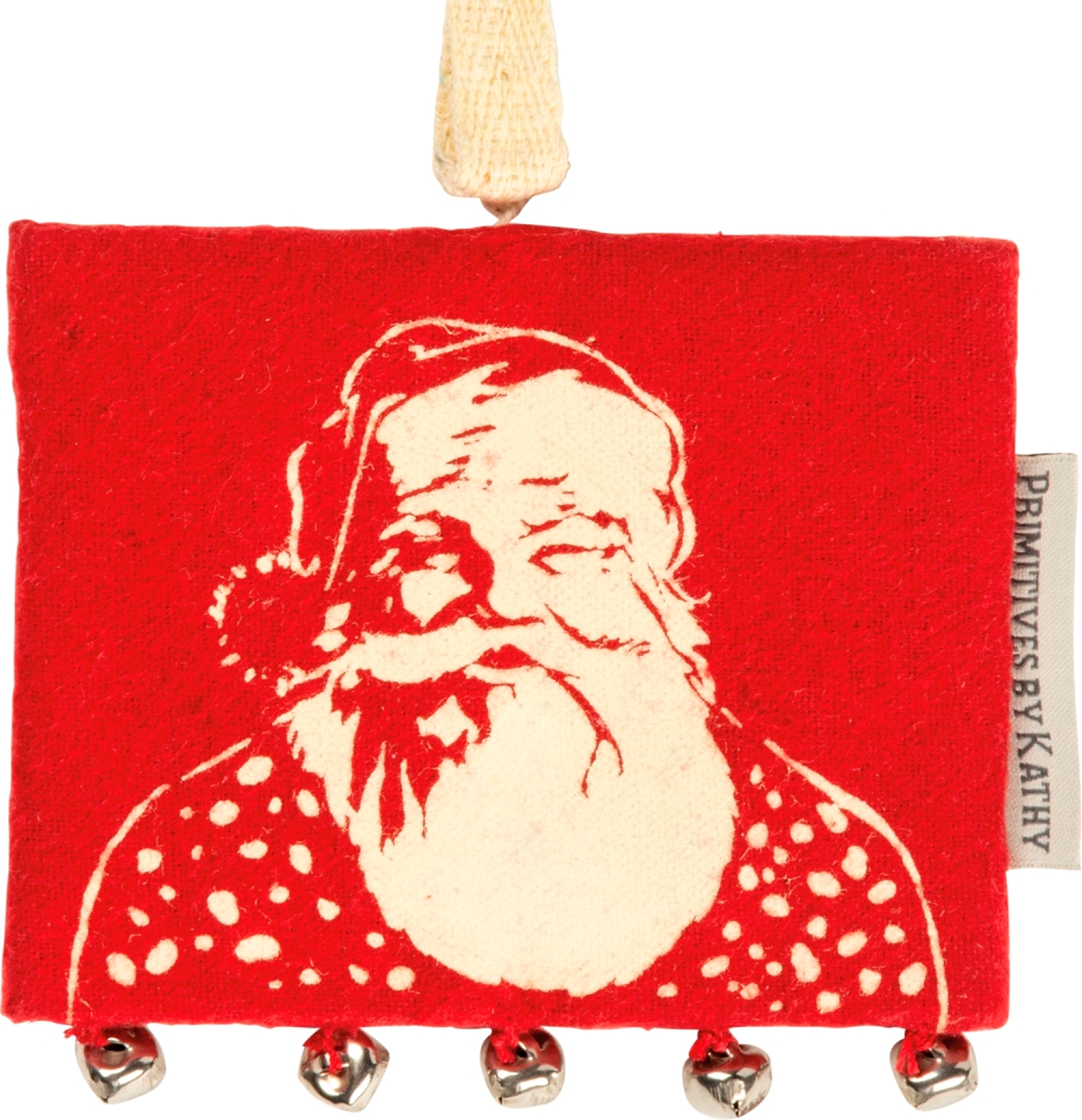 Primitives By Kathy Merry Christmas Santa Holiday Ornament Gift Card Holder Vintage Inspired