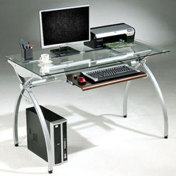 Techni Mobili Ergonomic Curved Steel Frame Computer Desk With