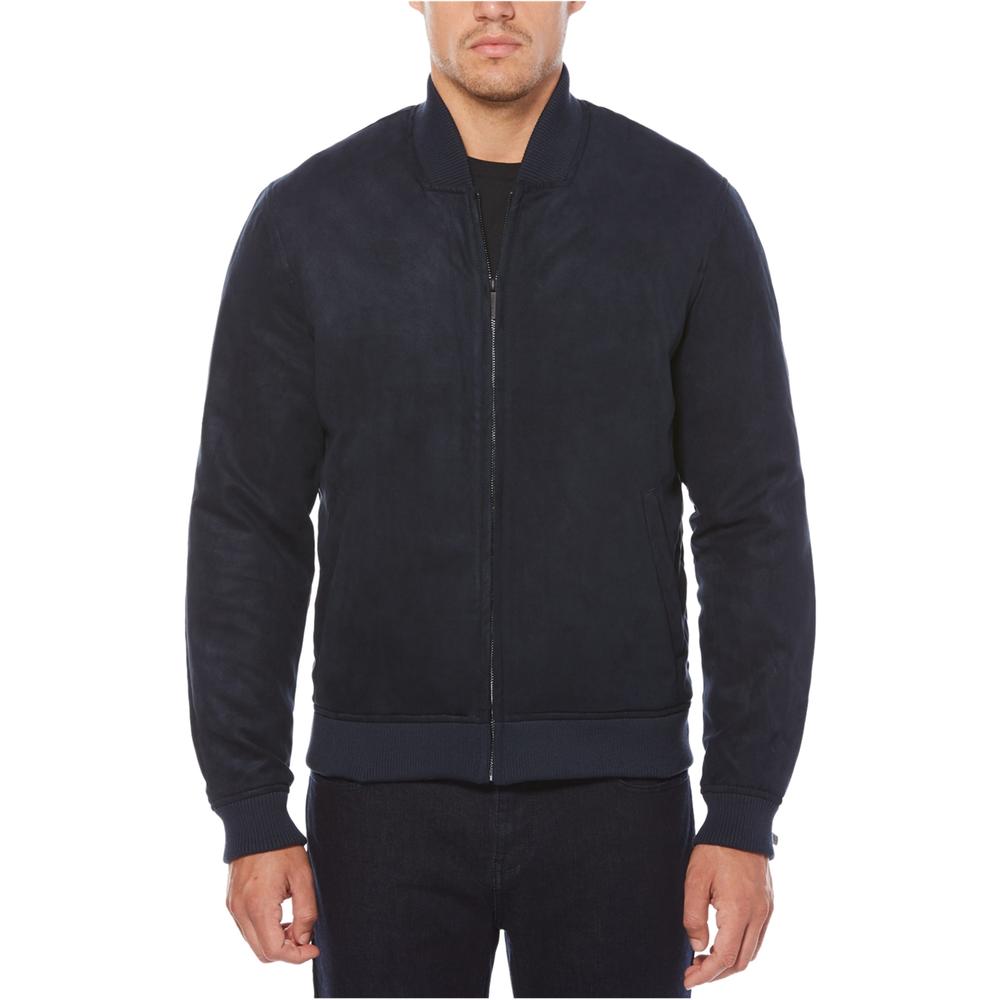 Perry Ellis Mens Faux Suede Bomber Jacket