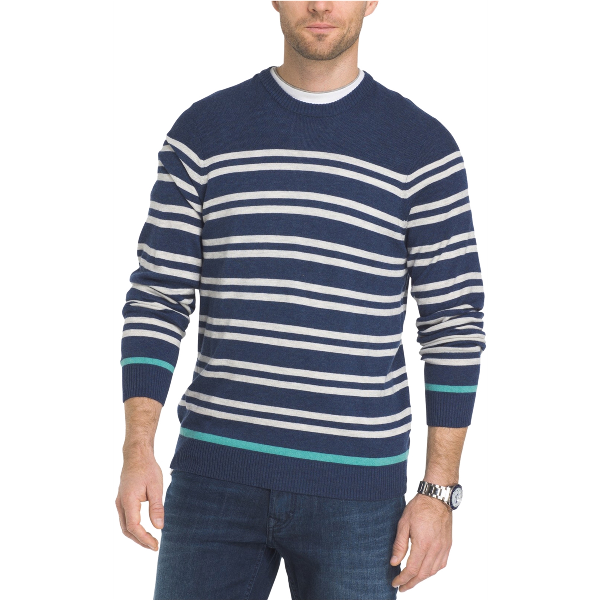 Izod Mens Stripe Pullover Sweater