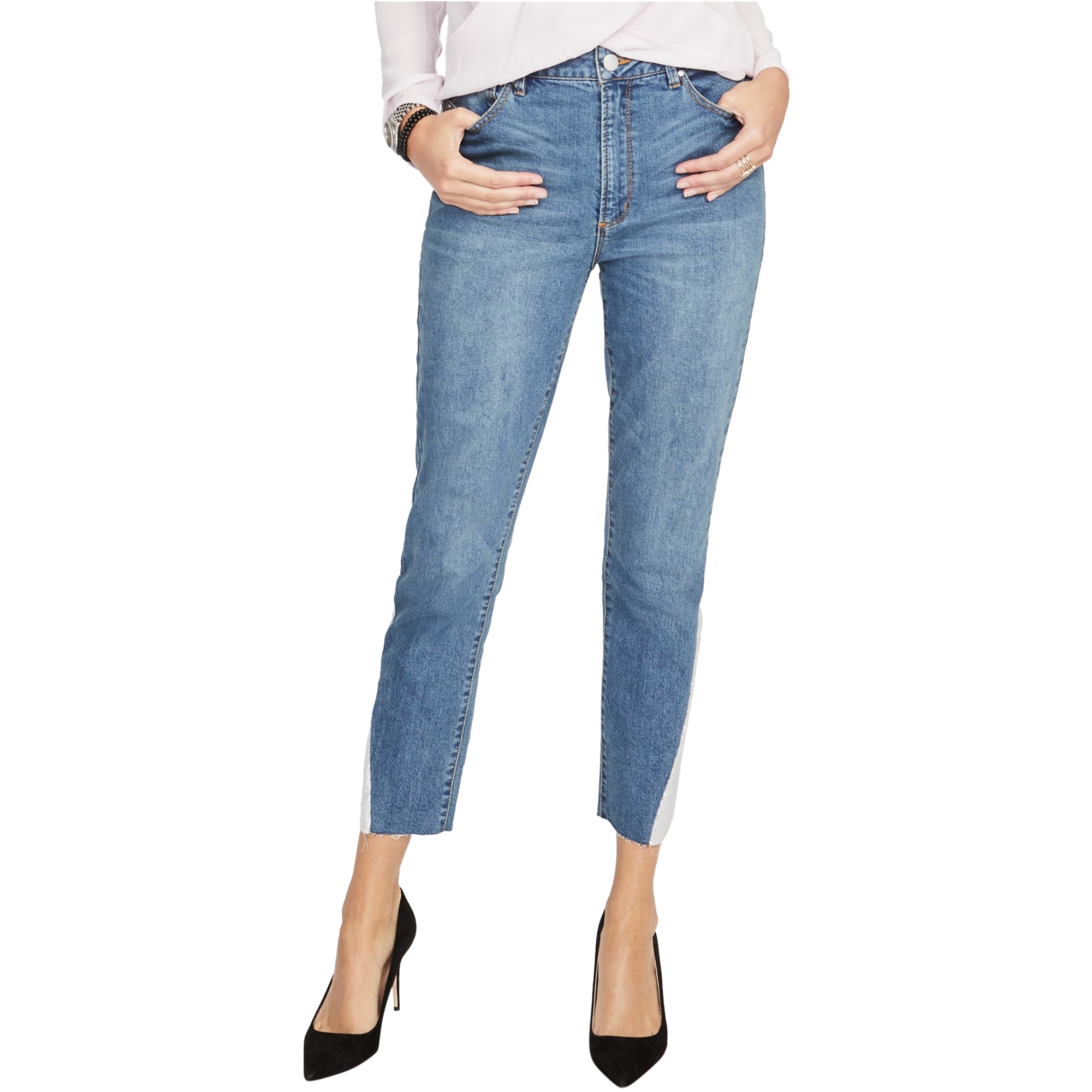 Rachel Roy Womens Embellished Cropped Jeans