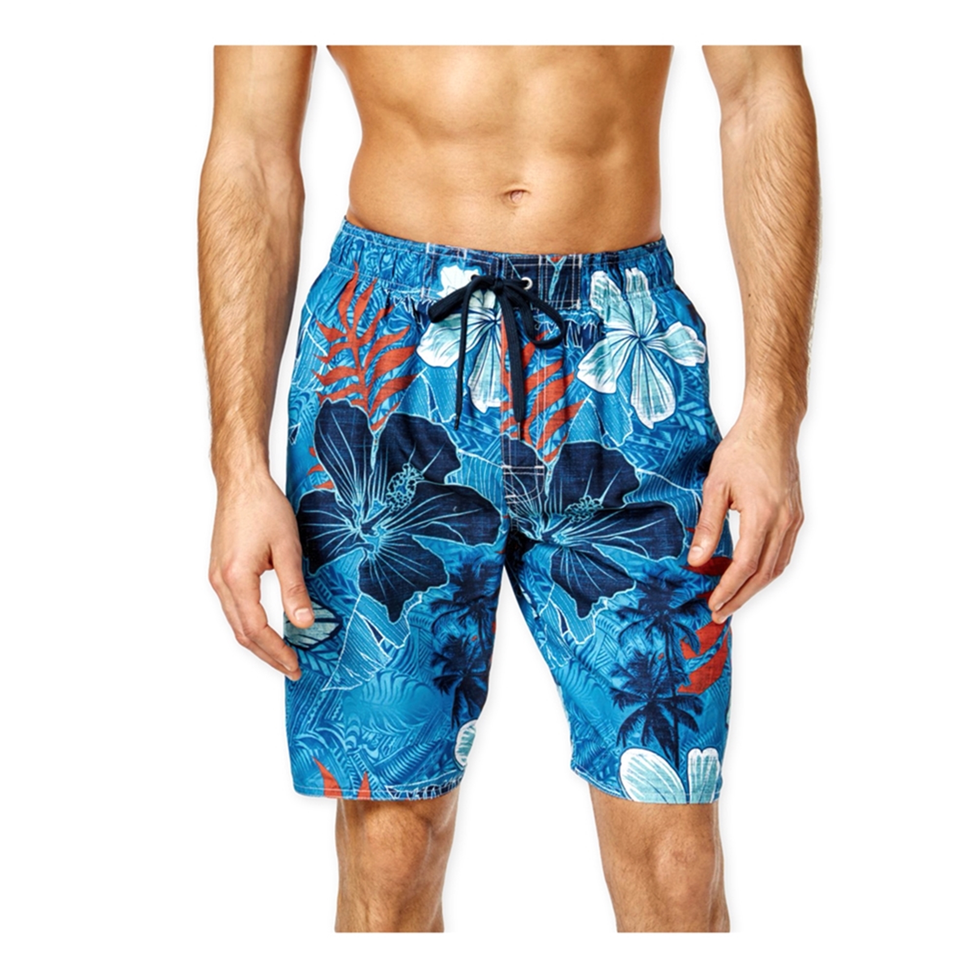 Newport Blue Mens Tribal Flower Swim Bottom Board Shorts