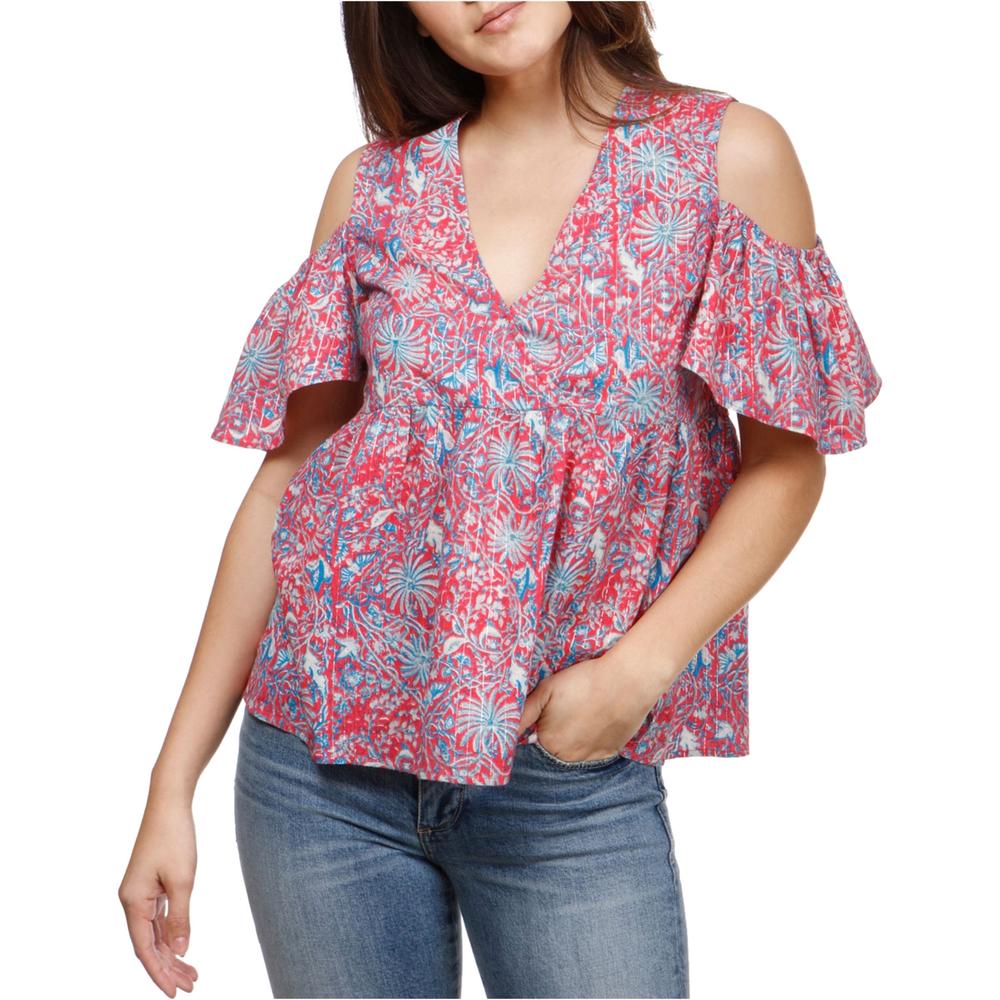 Lucky Brand Womens Floral Cold Shoulder Baby Doll Blouse Lucky Brand Womens Floral Cold Shoulder Baby Doll Blouse