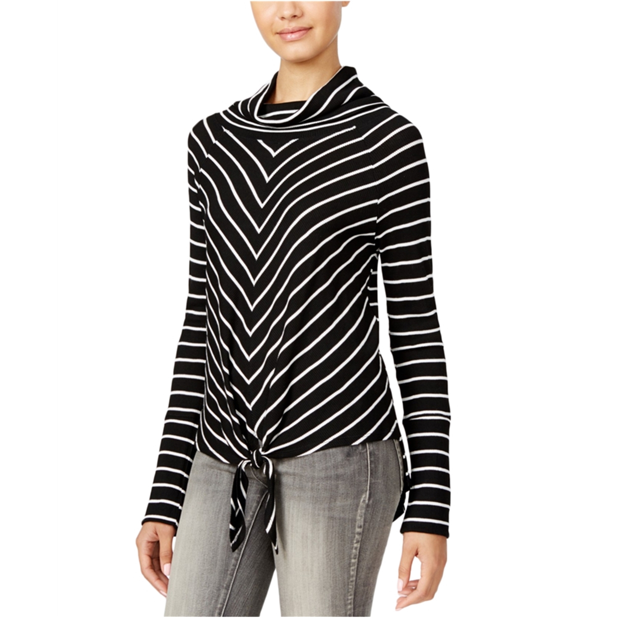 American Rag Womens Striped Knot Peasant Blouse