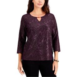 Jm Collection Womens Textured Pullover Blouse