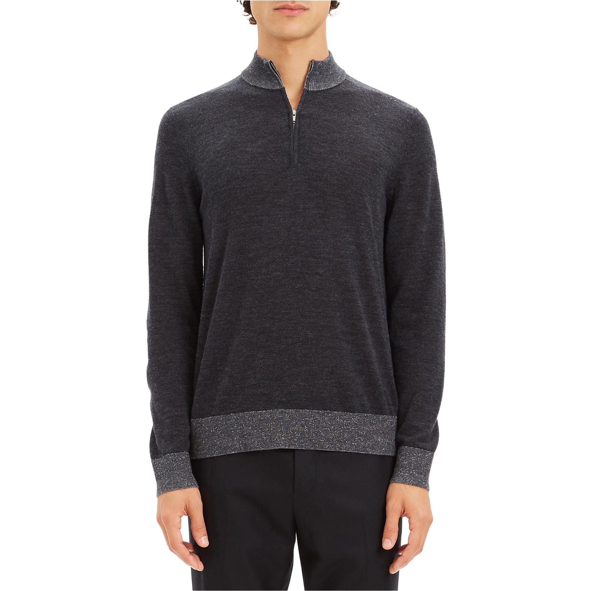 Theory Mens Quarter Zip Pullover Sweater
