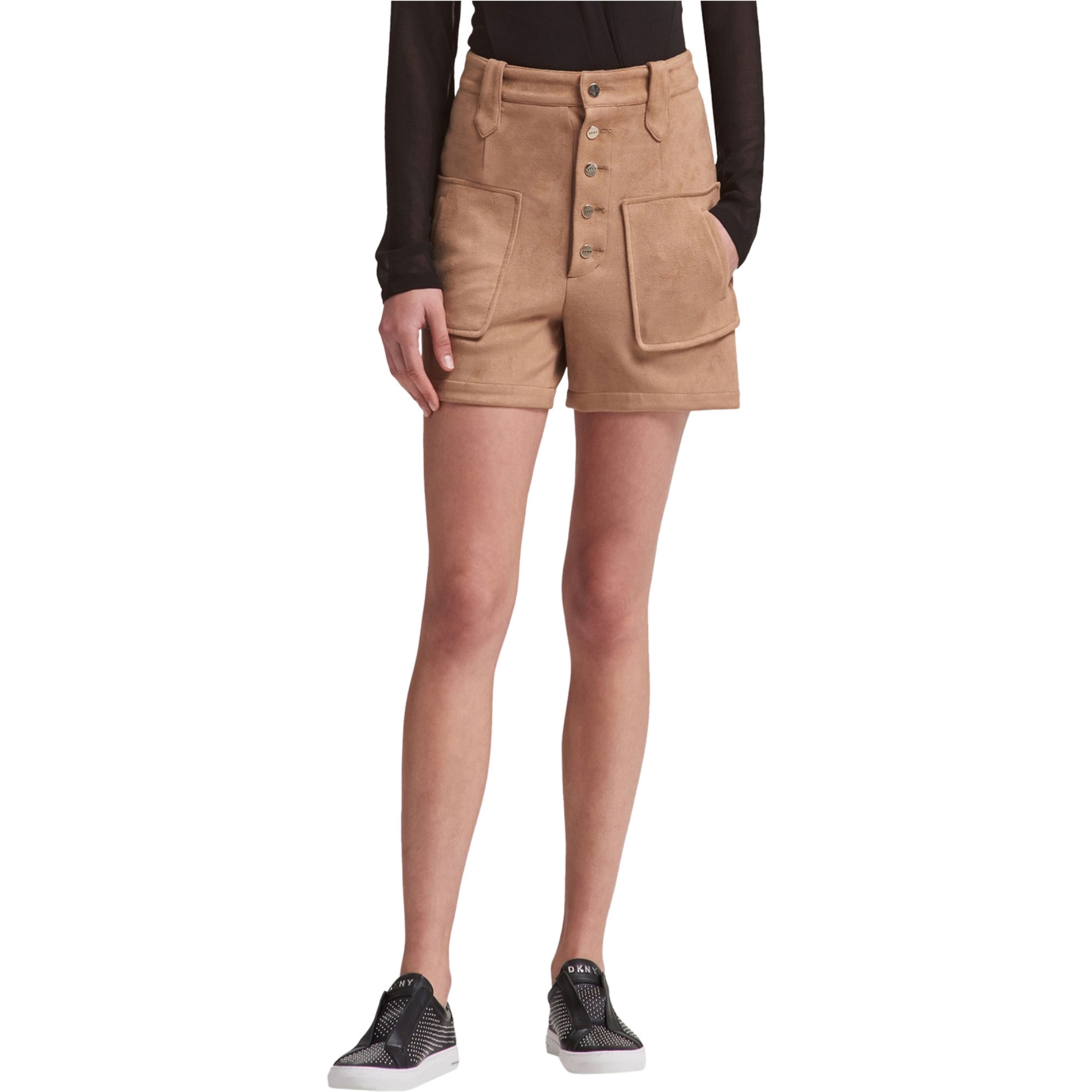 Dkny Womens Faux Suede Casual Walking Shorts