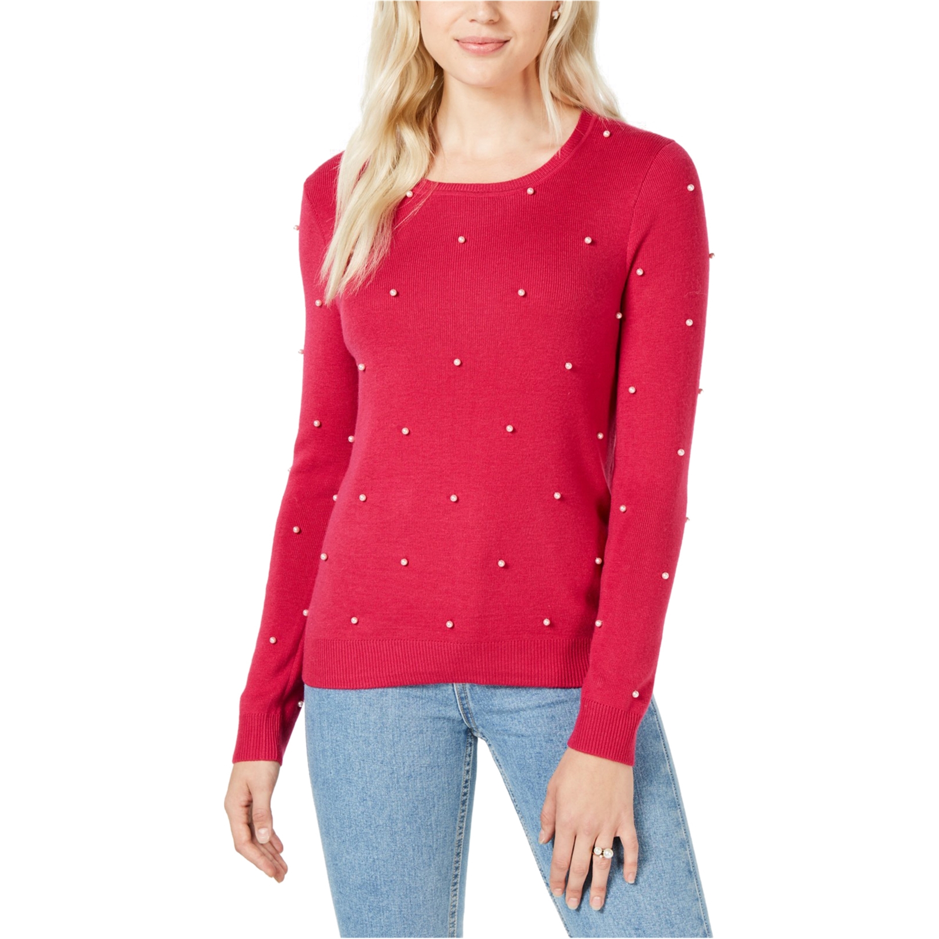 Maison Jules Womens Pearl Pullover Sweater