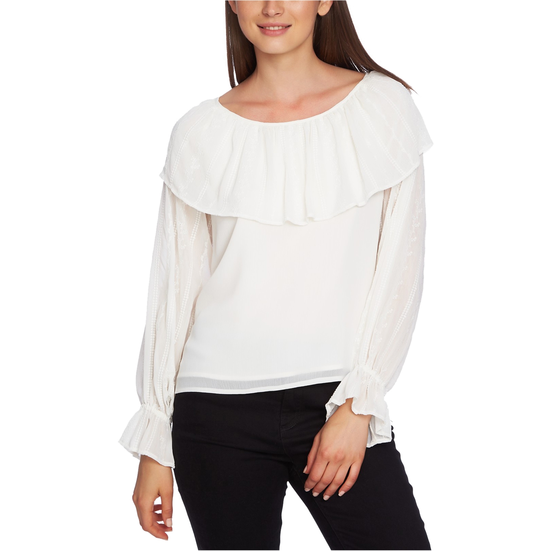 1.State Womens Embroidered Pullover Blouse