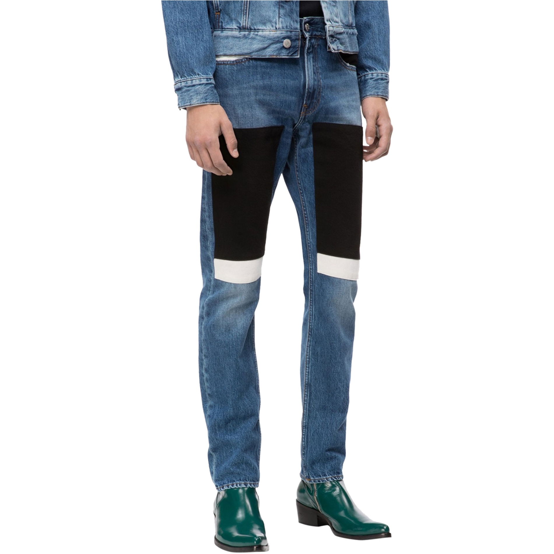 Calvin Klein Mens Colorblocked Slim Fit Jeans