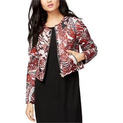 Rachel Roy Womens Printed Quilted Jacket