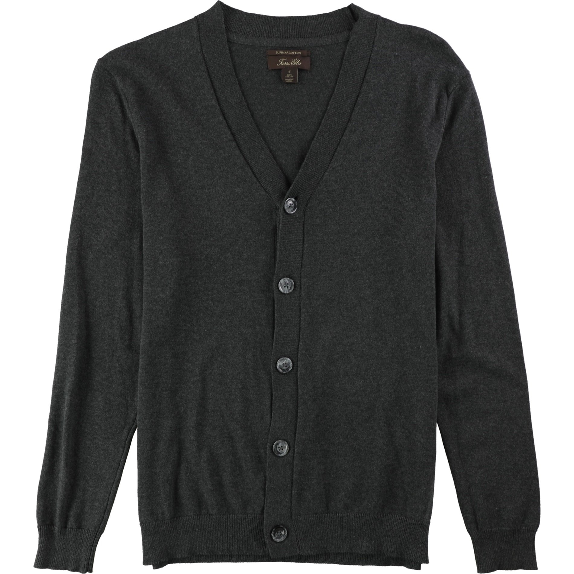 Pull Tasso Elba Homme Taille M - Gris Foncé - Zip Complet - Neuf Avec étiquettes
