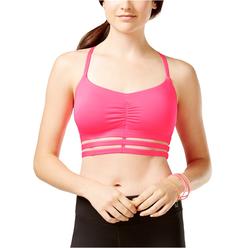 Material Girl Womens Ruched Padded Sports Bra