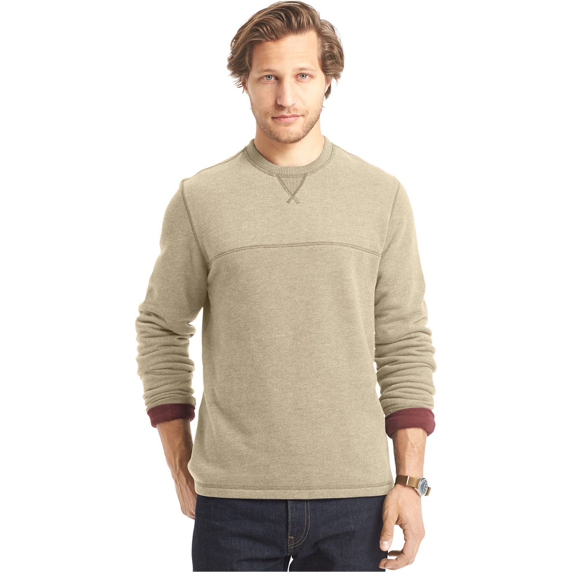 G.H. Bass u0026 Co. Mens Sueded Fleece Sweatshirt
