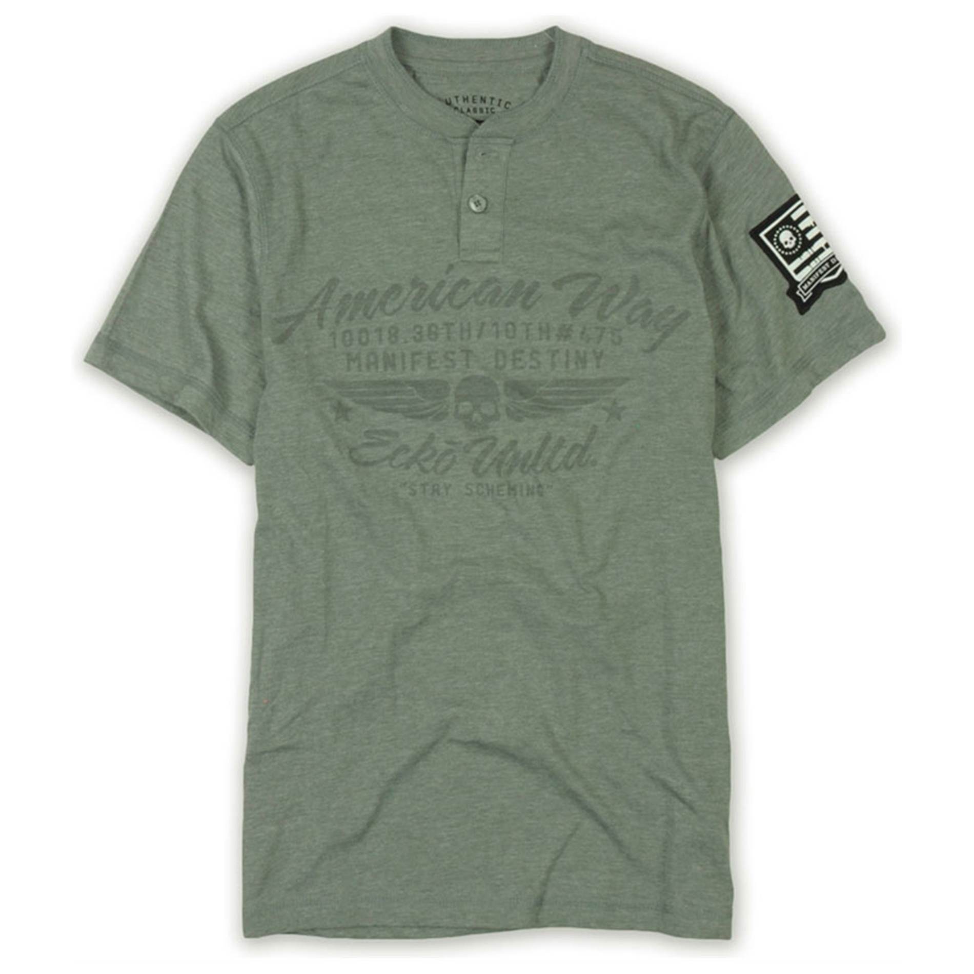 Ecko Unltd. Mens American Way Graphic Henley Shirt