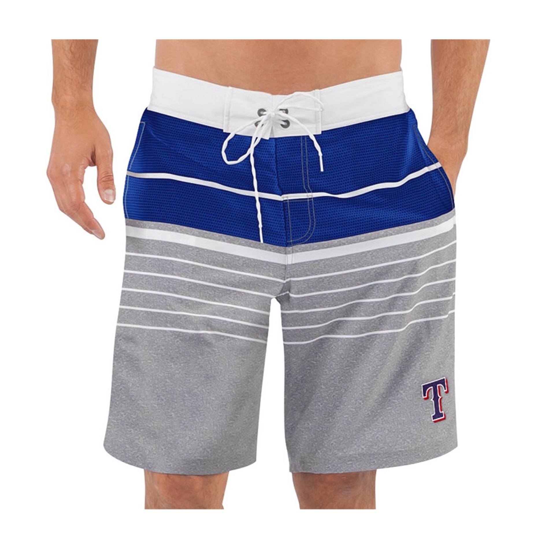 G-Iii Sports Mens Texas Rangers Lace-Up Swim Bottom Trunks