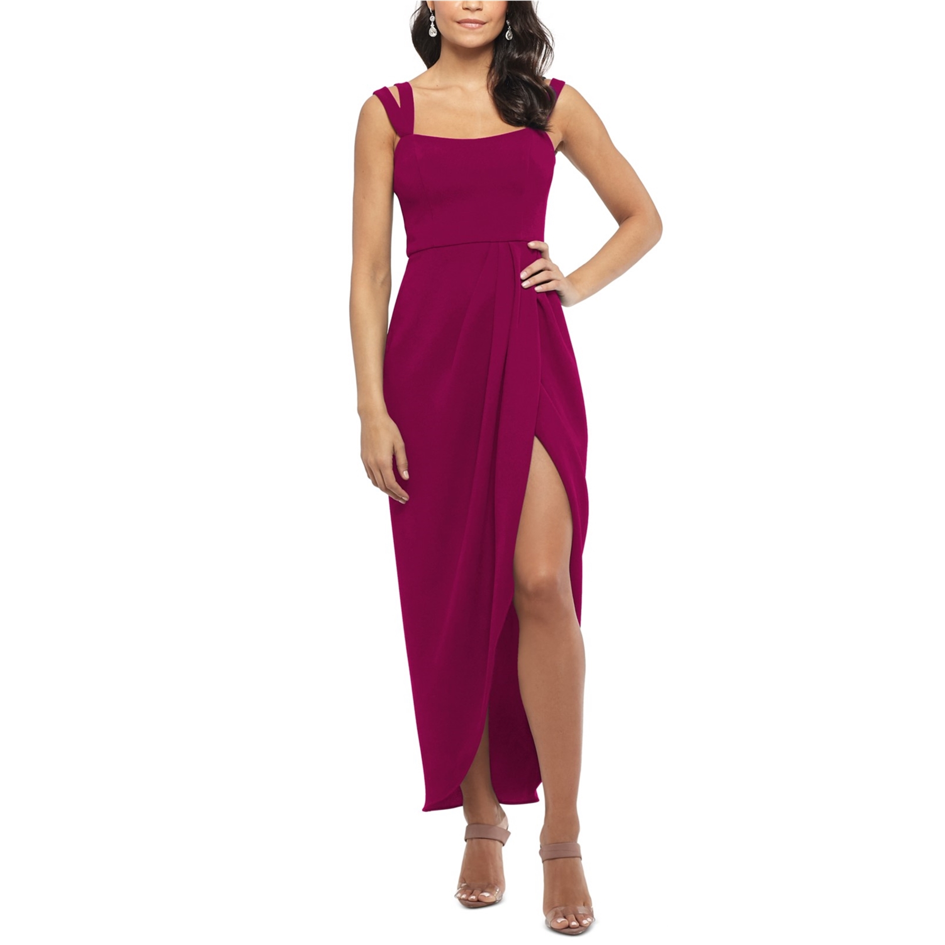 Xscape Womens Solid Gown Dress